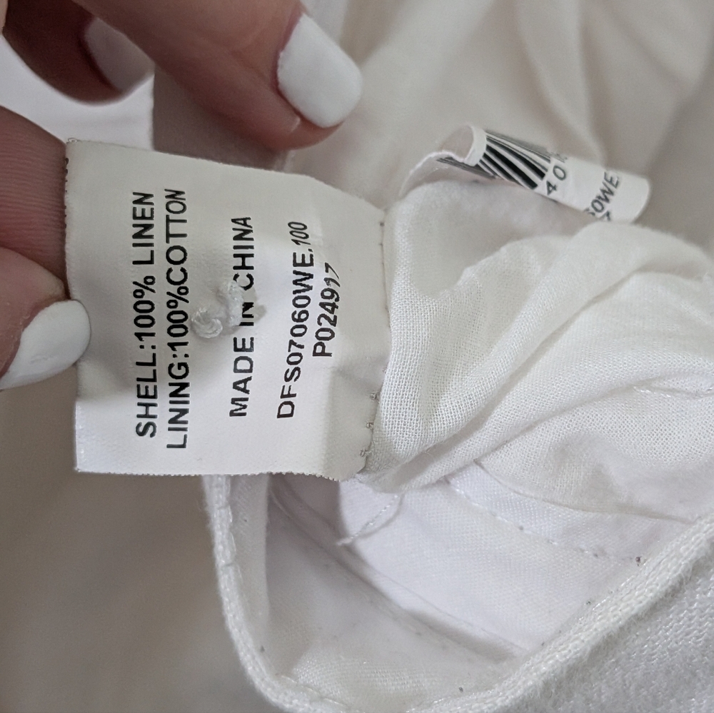 Dissh White Linen Pleated High Waist Shorts Size US 4 - Picture 4 of 6